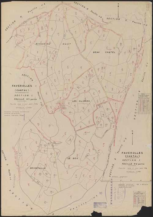 Section I : 1ère feuille partie (n° 11 à 146), 2e feuille partie (236 à 303)