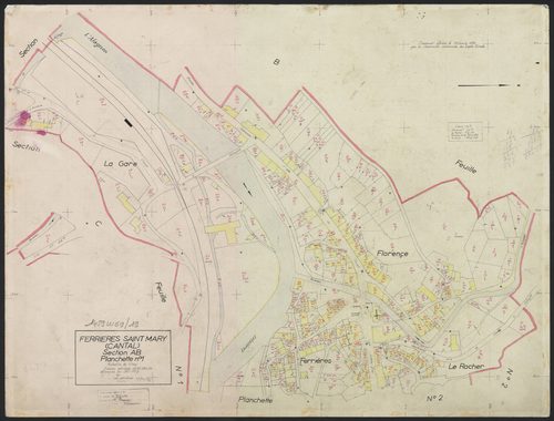 Section AB : planchette n° 1 (n° 1 à 109, 291 à 424)