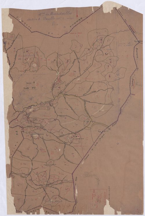 Section A : 1ère feuille partie (n° 1 à 57) et 3e feuille partie (n° 138 à 239)