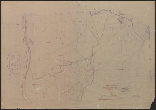 Section F dite du bourg : 1ère feuille partie (n° 29, 36 à 61), 2e feuille partie (n° 89 à 94, 110 à 133)