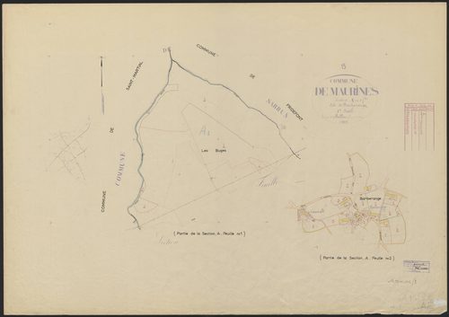 Section A : 1ère feuille partie (n° 1 à 7), 2e feuille partie (développement du hameau de Barberange)