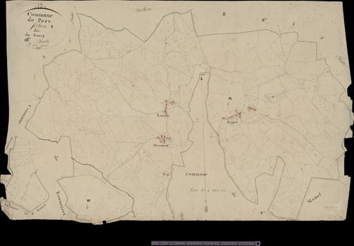 Section B4 dite du bourg (section tirée de la commune de Pers où se trouvait le bourg du Rouget)