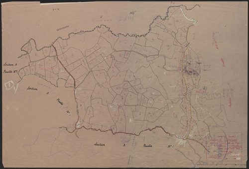 Section A dite de Conroc : 1ère feuille partie (n° 27 à 45) ; section C dite de Fages : 1ère feuille et 2e feuille partie (n° 138 à 153, 164 à 187, 337 à 344)