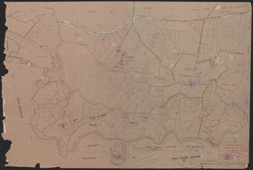 Section B dite du bourg : 2e feuille partie (n° 106 à 116, 290 à 294, 312 à 332) et 3e feuille