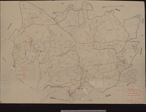 Section A dite des Moulès : 1ère feuille partie (n° 1 à 74, 121 à 177) et 2e feuille partie (n° 190 à 285)