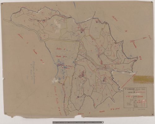 Section E dite du Liaumier : 2e feuille partie (n° 119 à 178, 287 à 326), 3e feuille partie (n° 327 à 339) et 4e feuille (n° 360 à 361)