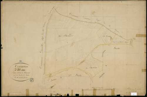 Abzac - 3 P 1/2 - Section A dite de Chardat. Feuille 1.  | 1825