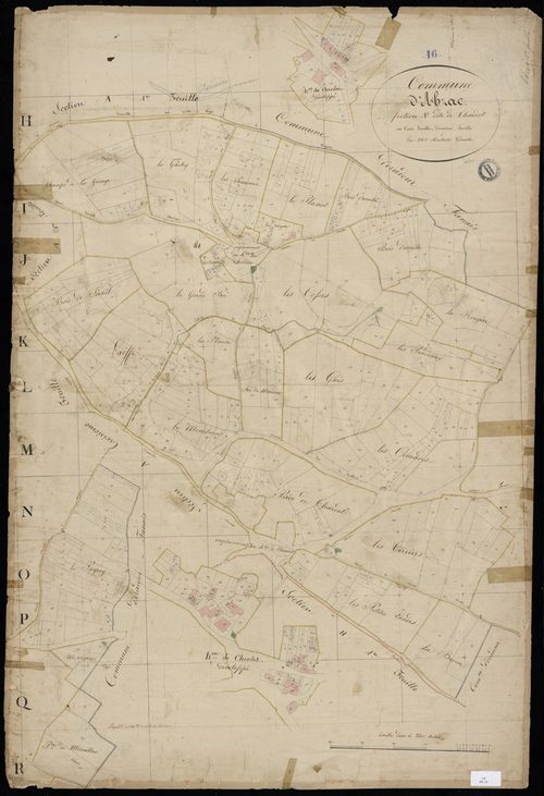 Abzac - 3 P 1/3 - Section A dite de Chardat. Feuille 2.  | 1825