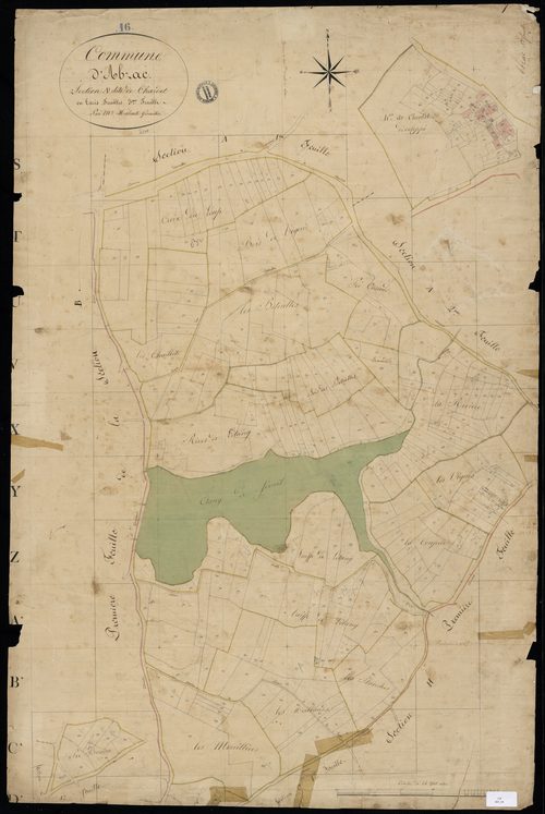 Abzac - 3 P 1/4 - Section A dite de Chardat. Feuille 3.  | 1825