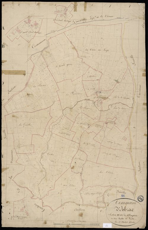 Abzac - 3 P 1/5 - Section B dite de Margner. Feuille 1.  | 1825