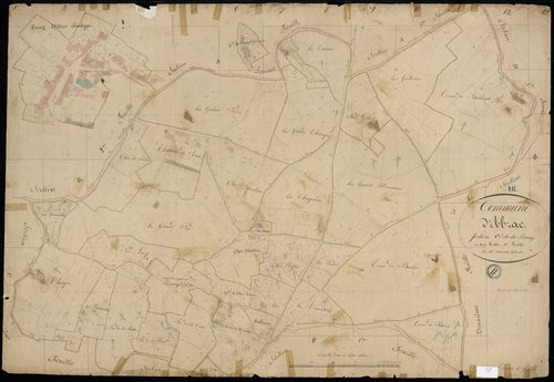 Abzac - 3 P 1/7 - Section C dite du Bourg. Feuille 1.  | 1825