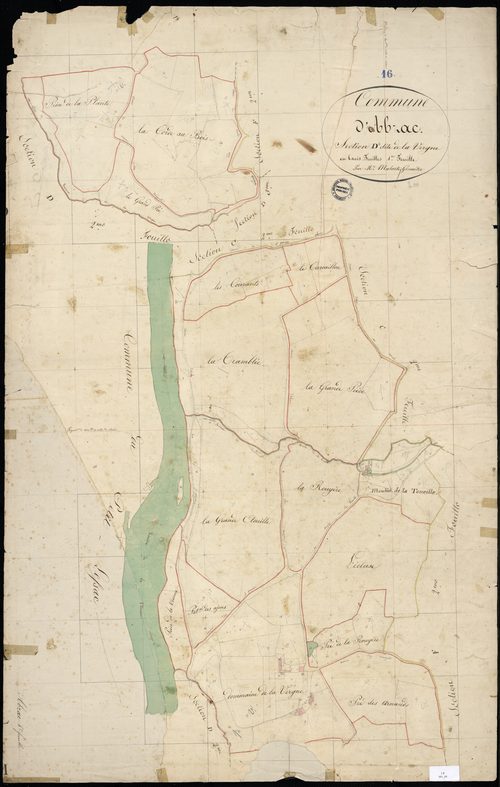 Abzac - 3 P 1/9 - Section D dite de la Vergne. Feuille 1.  | 1825