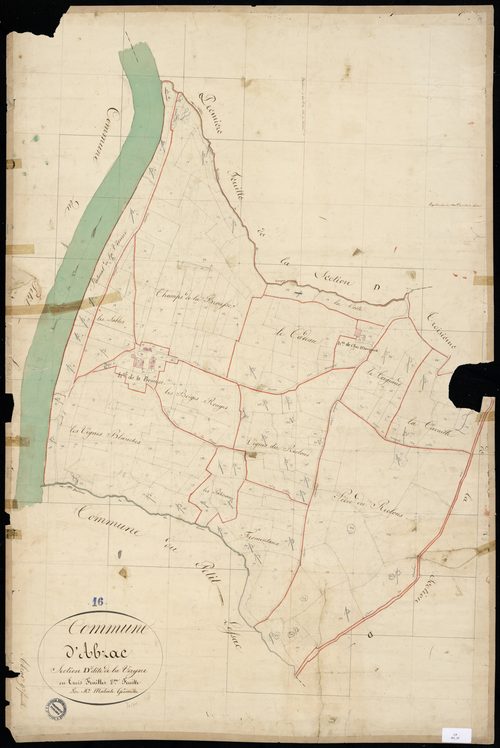 Abzac - 3 P 1/10 - Section D dite de la Vergne. Feuille 2.  | 1825
