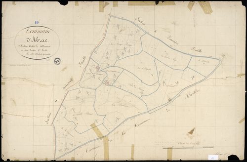 Abzac - 3 P 1/13 - Section E dite de Monnet. Feuille 2.  | 1825