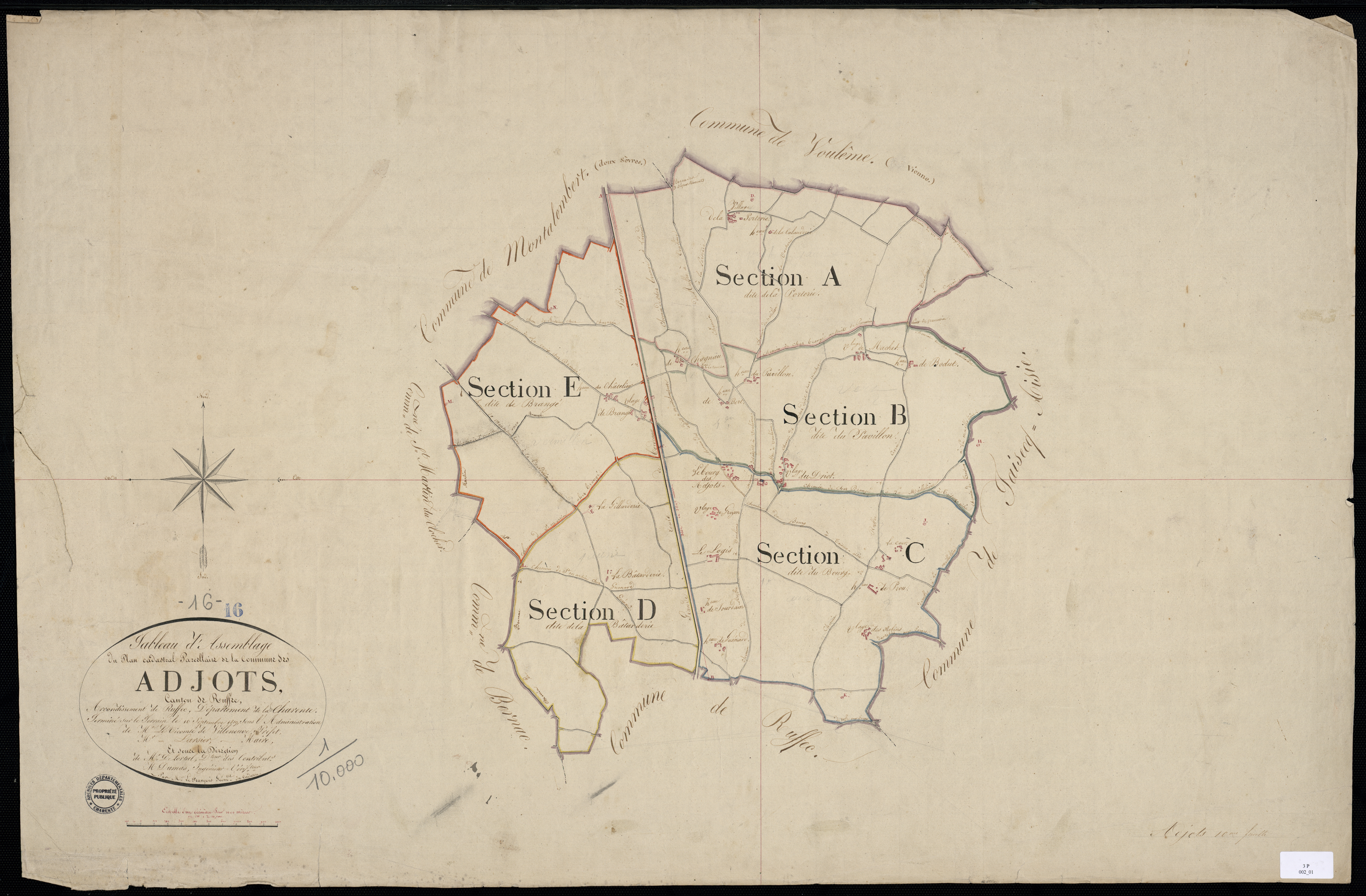Agris - 3 P 2/1 - Tableau d'assemblage.  | 1819