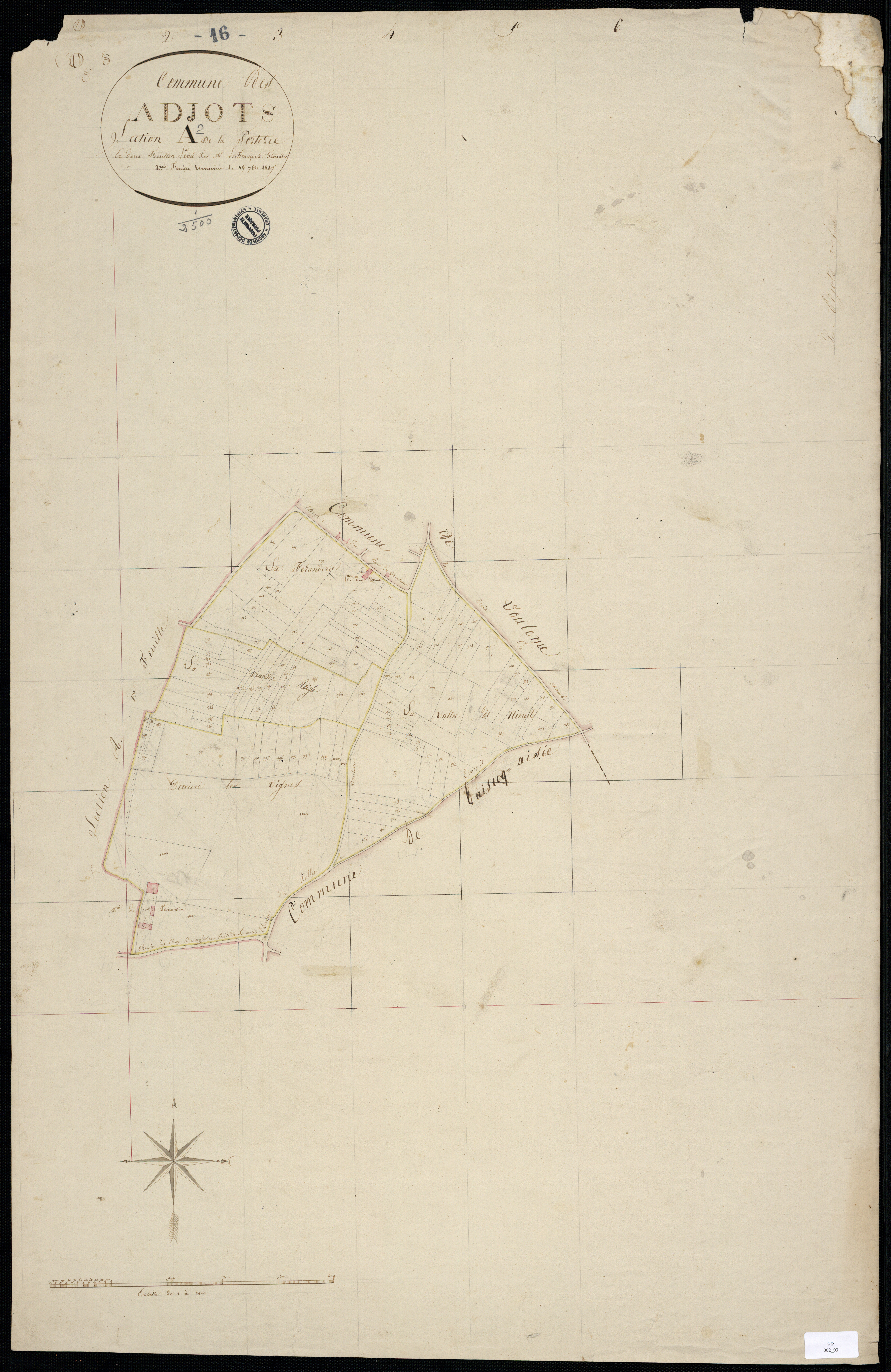 Agris - 3 P 2/3 - Section A dite de la Porterie. Feuille 2.  | 1819