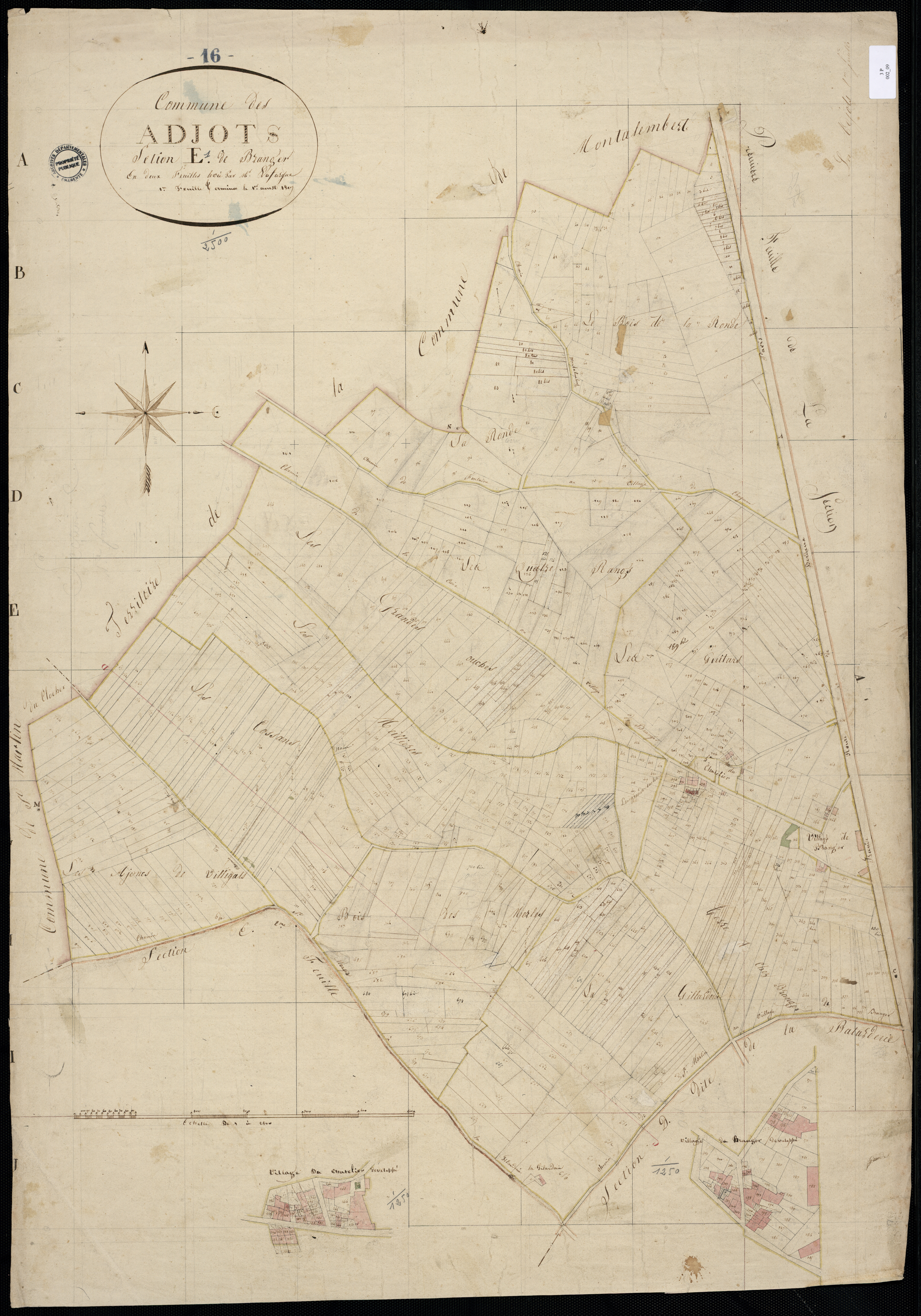 Agris - 3 P 2/9 - Section E dite de Branger. Feuille 1.  | 1819
