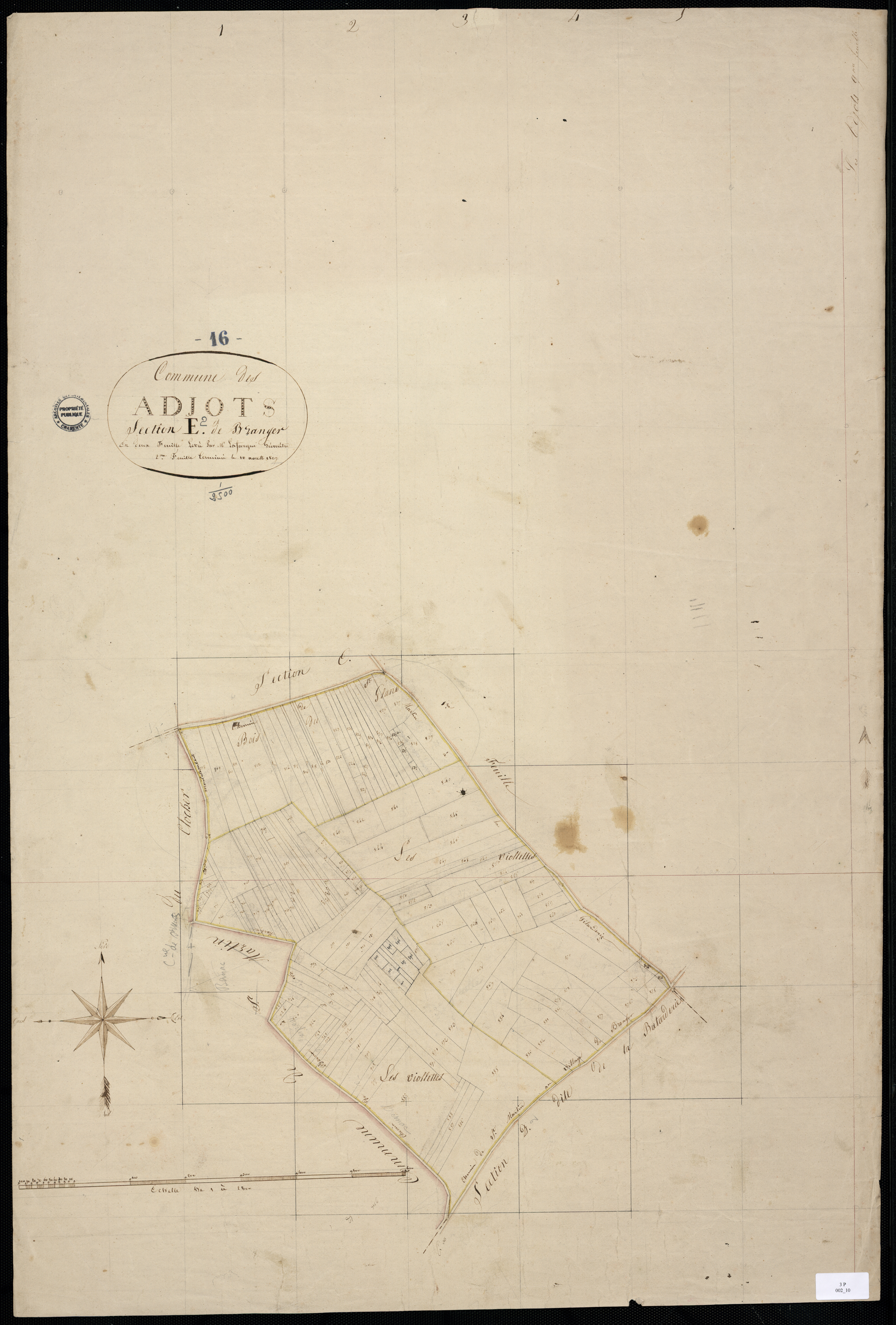 Agris - 3 P 2/10 - Section E dite de Branger. Feuille 2.  | 1819