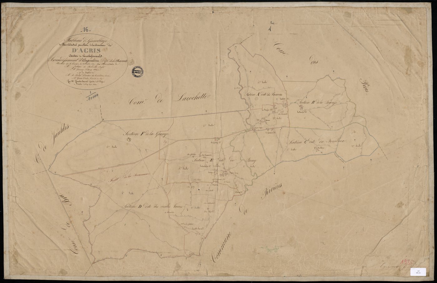 Agris - 3 P 3/1 - Tableau d'assemblage.  | 1830
