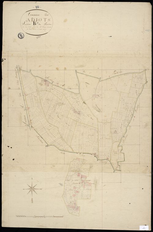 Agris - 3 P 2/4 - Section B dite du Pavillon. Feuille 1.  | 1819