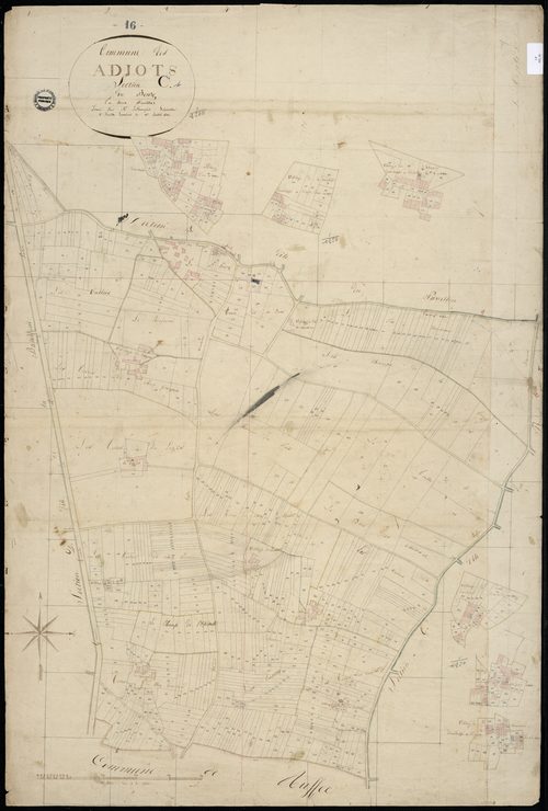 Agris - 3 P 2/6 - Section C dite du Bourg. Feuille 1.  | 1819