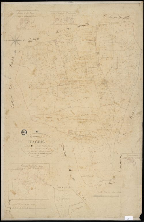 Agris - 3 P 3/8 - Section D dite des Vieilles Vaures. Feuille 2.  | 1830