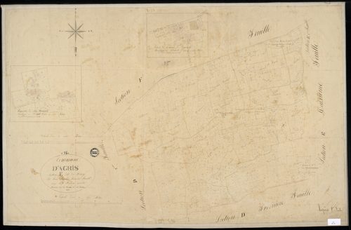 Agris - 3 P 3/9 - Section E dite du Bourg. Feuille 1.  | 1830