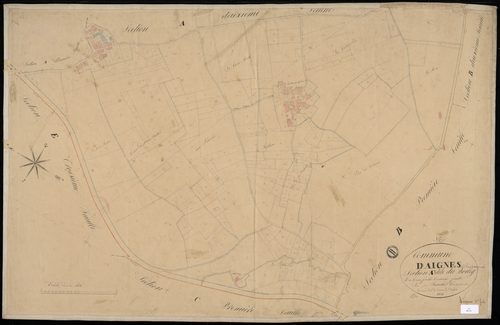 Aignes-et-Puypéroux - 3 P 4/4 - Section A dite du Bourg. Feuille 3.  | 1836