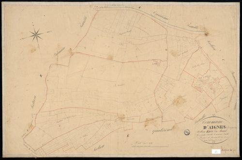 Aignes-et-Puypéroux - 3 P 4/17 - Section E dite du Bouet. Feuille 3.  | 1836