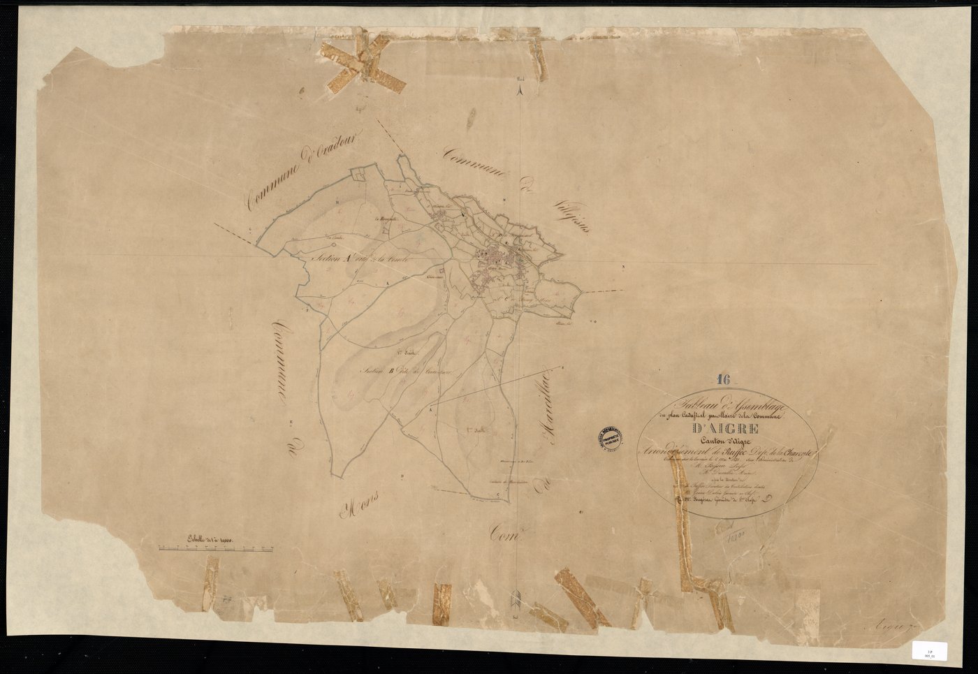 Aigre - 3 P 5/1 - Tableau d'assemblage.  | 1831