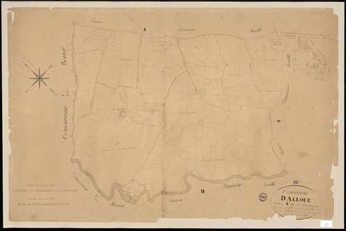 Alloue - 3 P 7/4 - Section A dite de Mas-Mayoux. Feuille 3.  | 1835