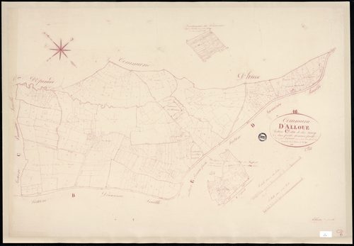 Alloue - 3 P 7/8 - Section C dite de chez Taury. Feuille 2.  | 1835