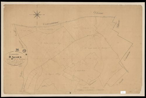Alloue - 3 P 7/9 - Section D dite des Brechevaux. Feuille 1.  | 1835