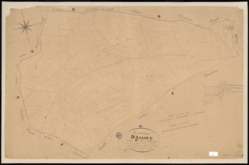 Alloue - 3 P 7/14 - Section F dite de Villemier. Feuille 1.  | 1835