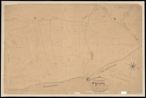 Alloue - 3 P 7/15 - Section F dite de Villemier. Feuille 2.  | 1835