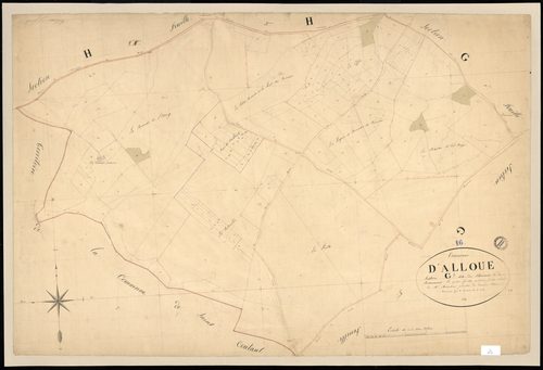 Alloue - 3 P 7/20 - Section G dite des Chevriers. Feuille 4.  | 1835