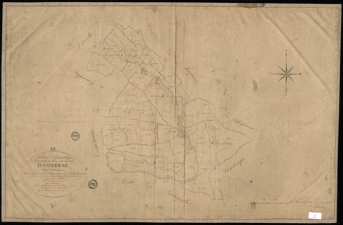 Ambérac - 3 P 8/1 - Tableau d'assemblage.  | 1843