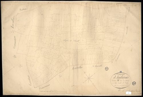 Ambérac - 3 P 8/4 - Section A dite des Marais. Feuille 3.  | 1843
