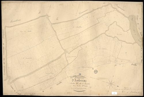 Ambérac - 3 P 8/9 - Section B dite de Barateau. Feuille 2.  | 1843
