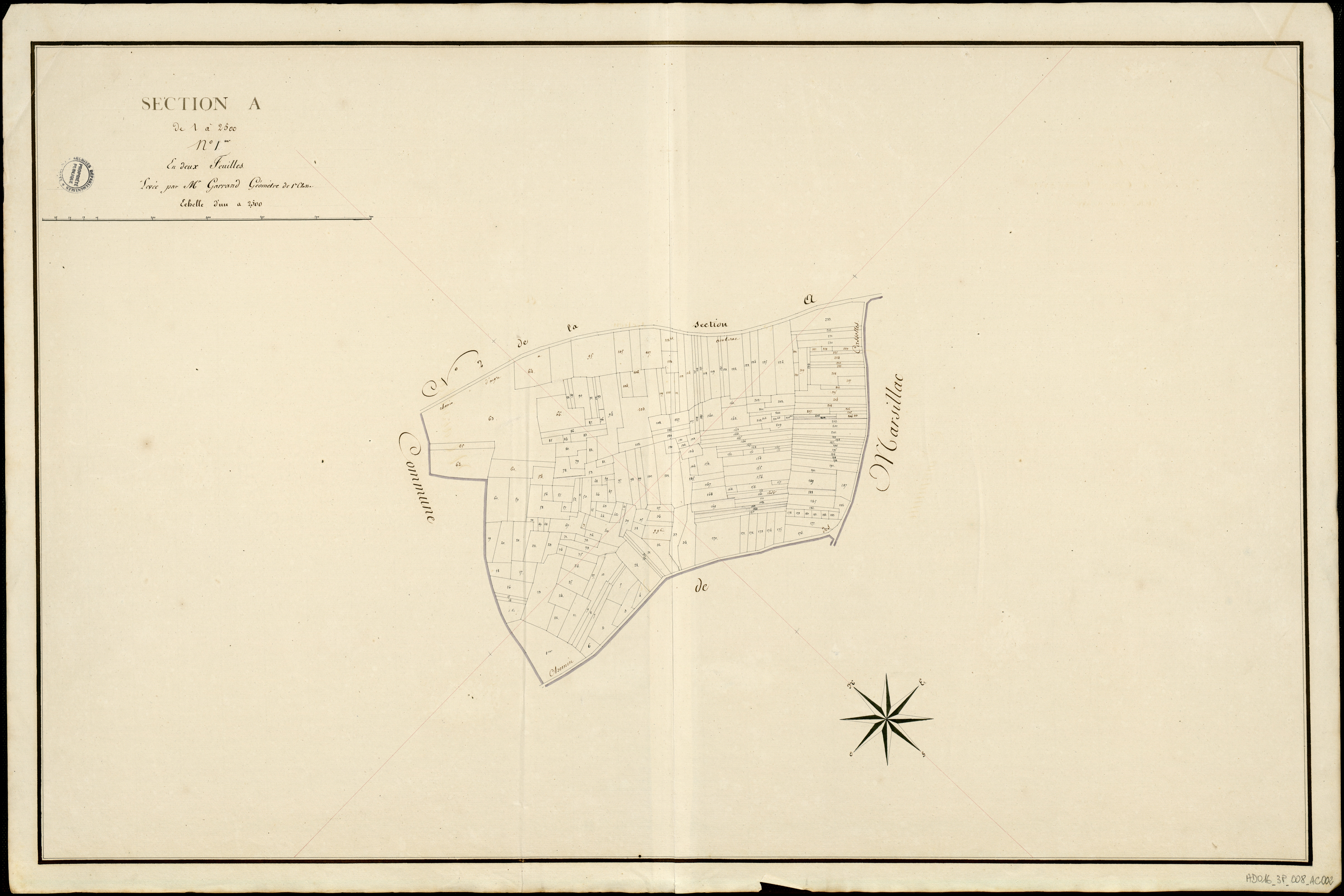 Ambérac - 3 P 8/AC2 - Section A  | 1811