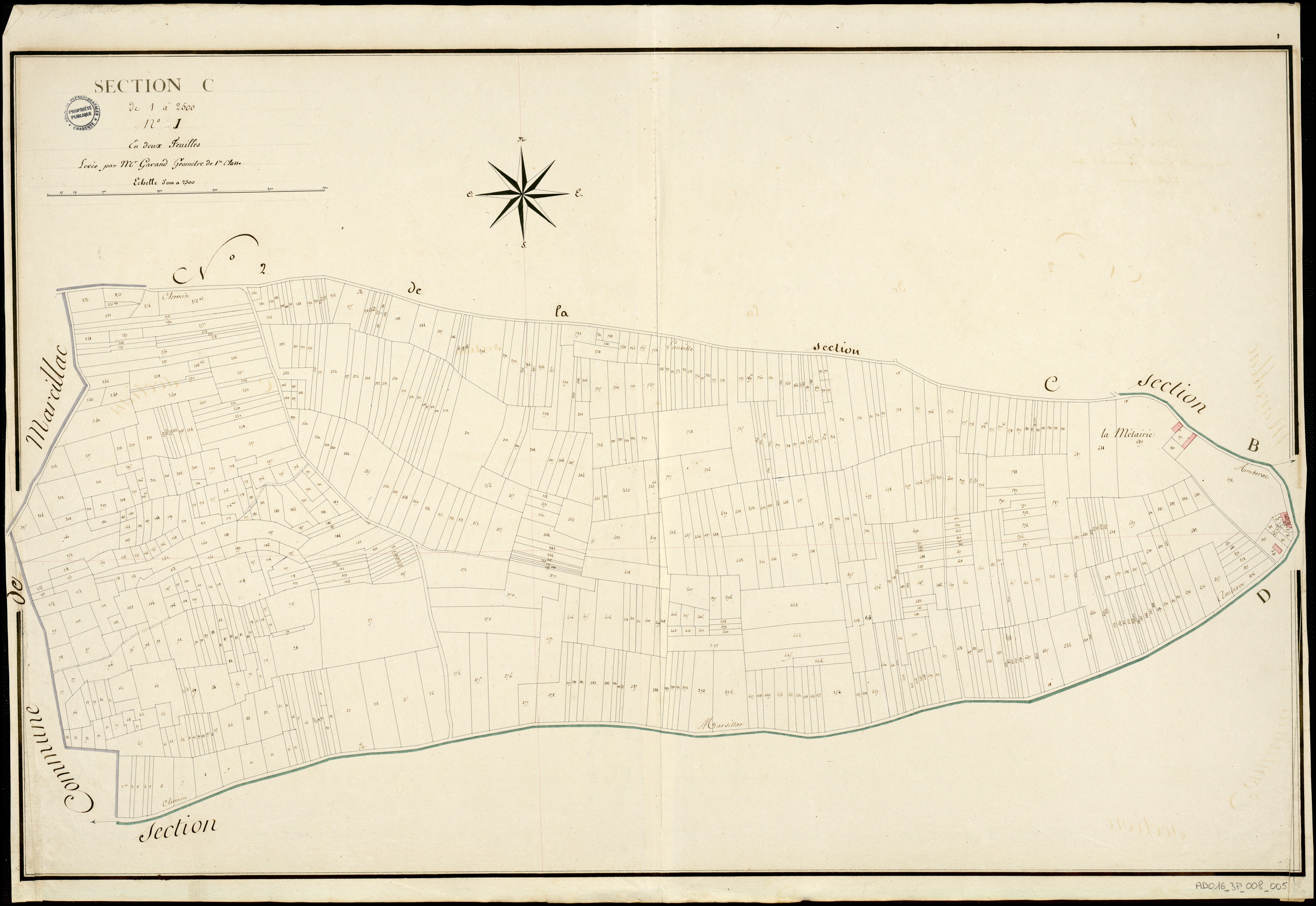 Ambérac - 3 P 8/AC5 - Section C  | 1811
