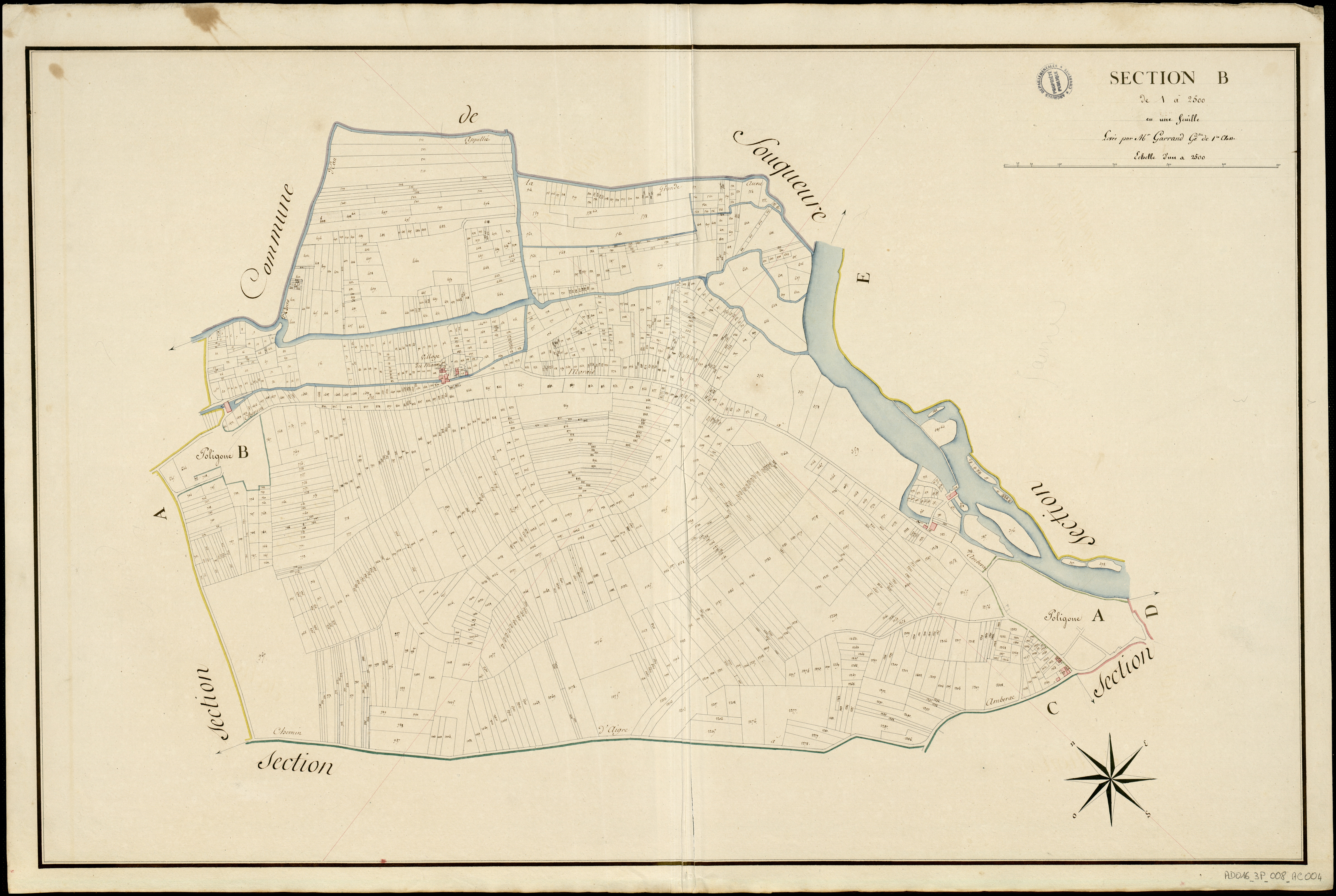 Ambérac - 3 P 8/AC4 - Section B  | 1811