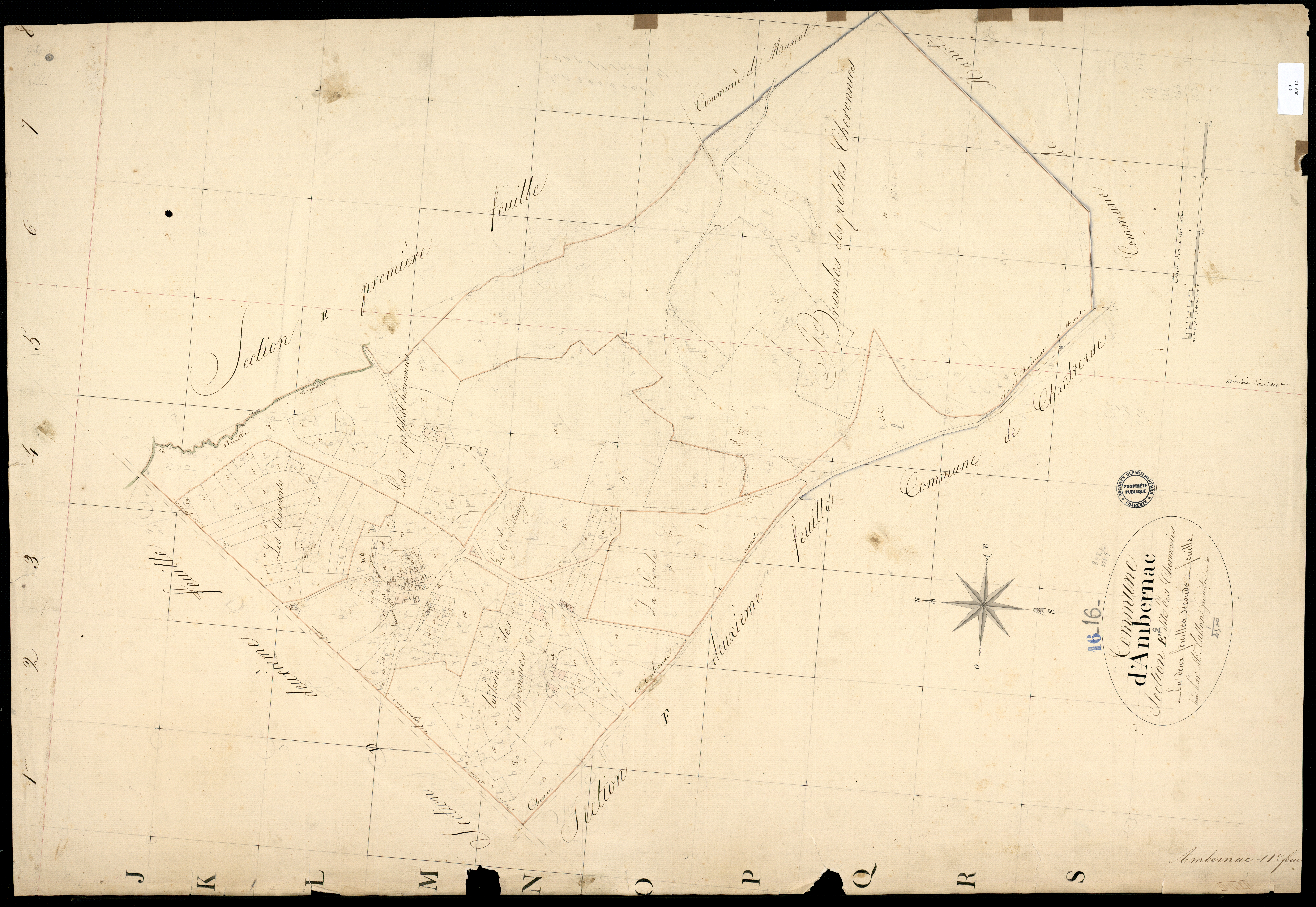 Ambernac - 3 P 9/12 - Section E dite des Cheronnies. Feuille 2. | 1825