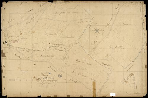 Ambernac - 3 P 9/8 - Section D dite des Cherchonnies. Feuille 1.  | 1825