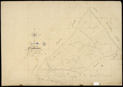 Ambernac - 3 P 9/13 - Section F dite de Lavalade et des Penots. Feuille 1.  | 1825