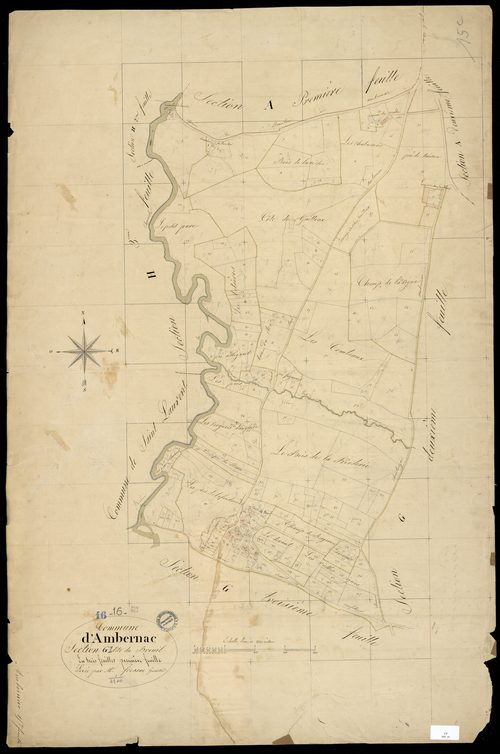 Ambernac - 3 P 9/16 - Section G dite du Breuil. Feuille 1.  | 1825