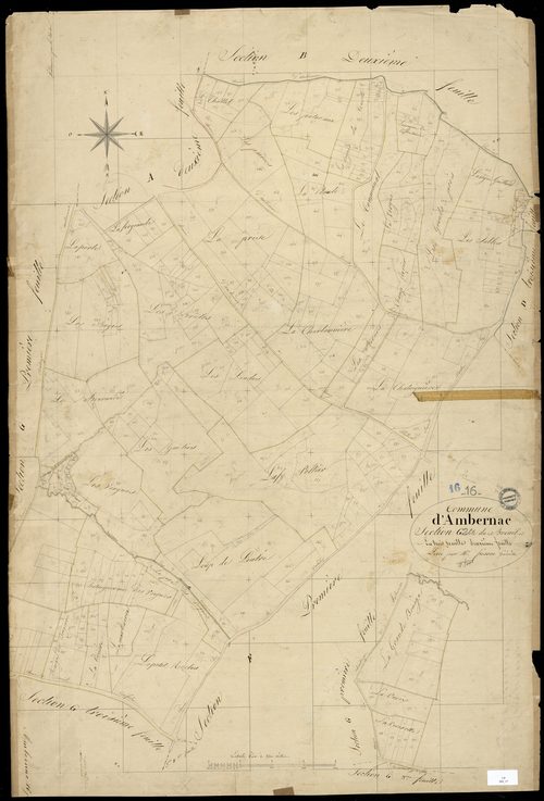 Ambernac - 3 P 9/17 - Section G dite du Breuil. Feuille 2.  | 1825