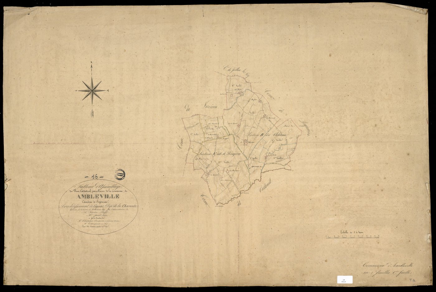Ambleville - 3 P 10/1 - Tableau d'assemblage.  | 1849