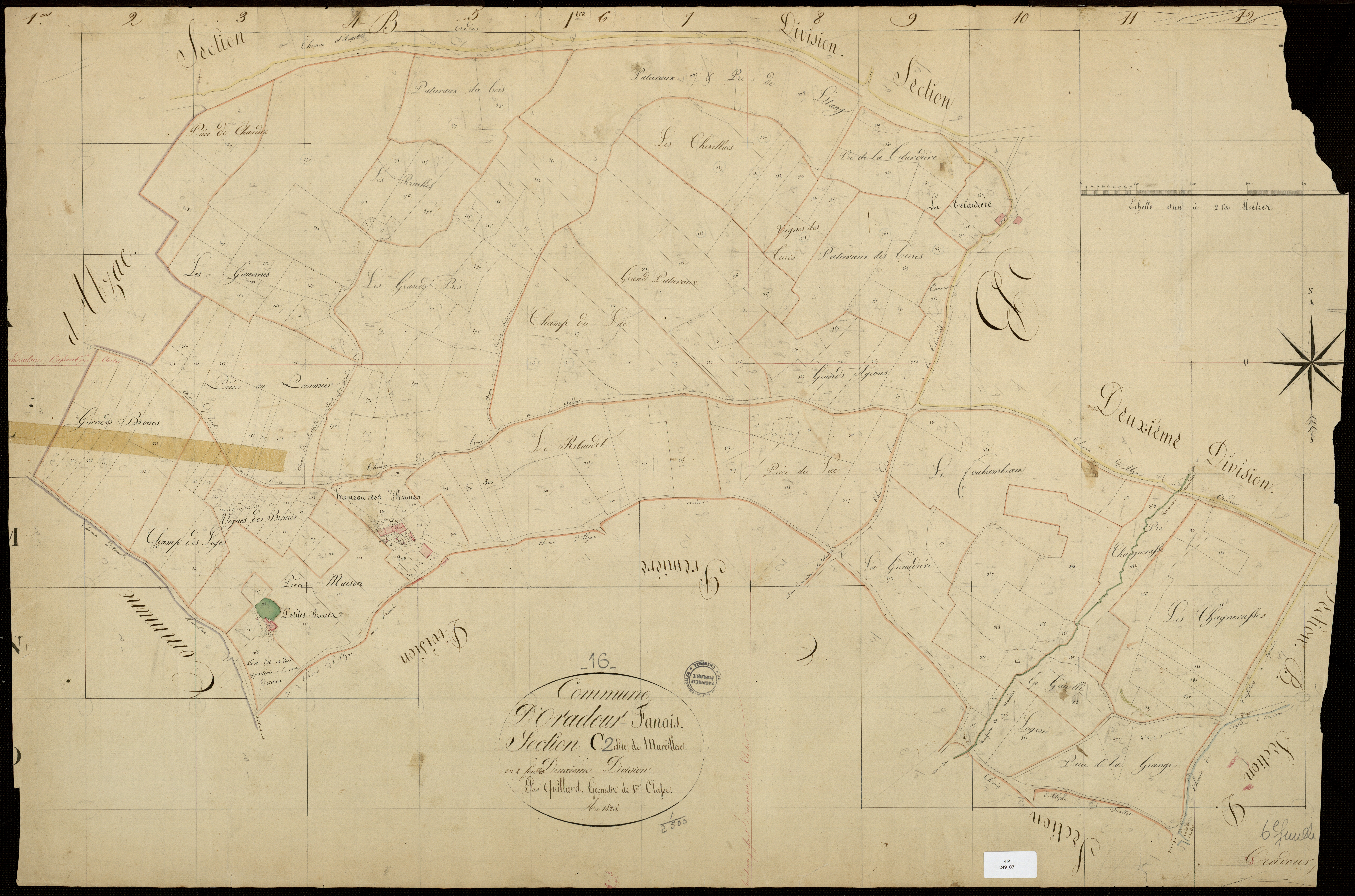 Anais - 3 P 249/7 - Section C dite de Marcillac. Feuille 2.  | 1825