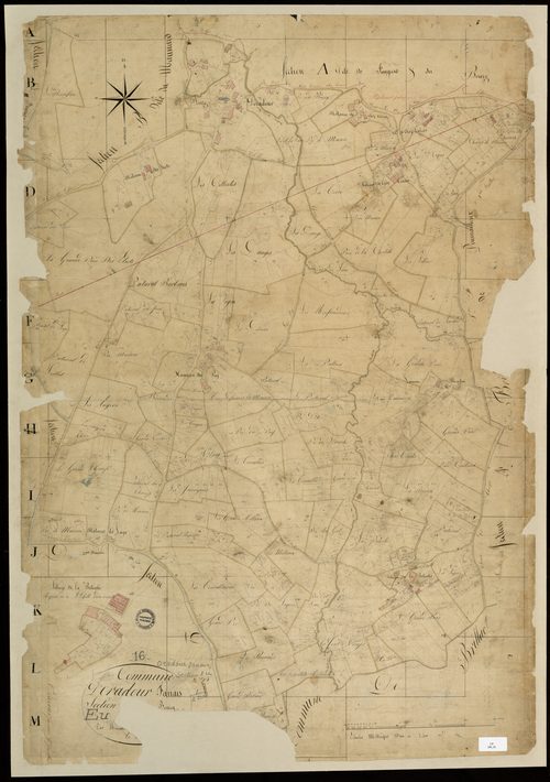 Anais - 3 P 249/10 - Section E dite du Bourg. Feuille 1.  | 1825